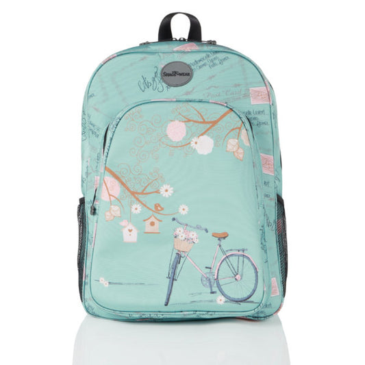 Vintage Postcard - Teal Large Backpack