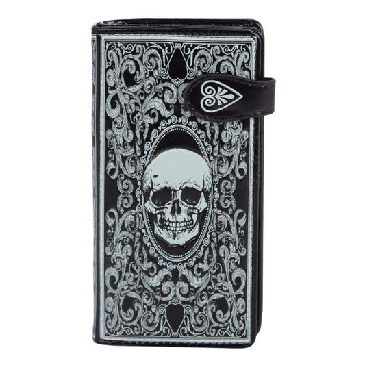 Skull Card - Black Large Wallet