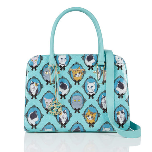 Cat Cameo - Mint Large Handbag