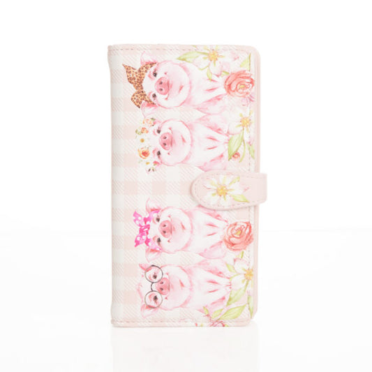 Piggies In The Market - Pink Large Wallet