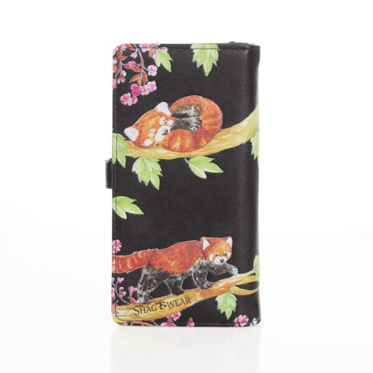Red Pandas - Black Large Wallet