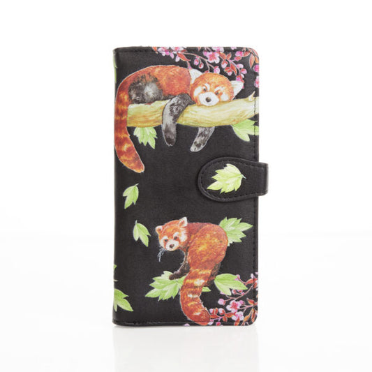 Red Pandas - Black Large Wallet
