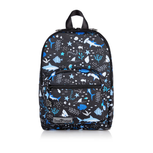 Shark Pattern - Black Kids Backpack