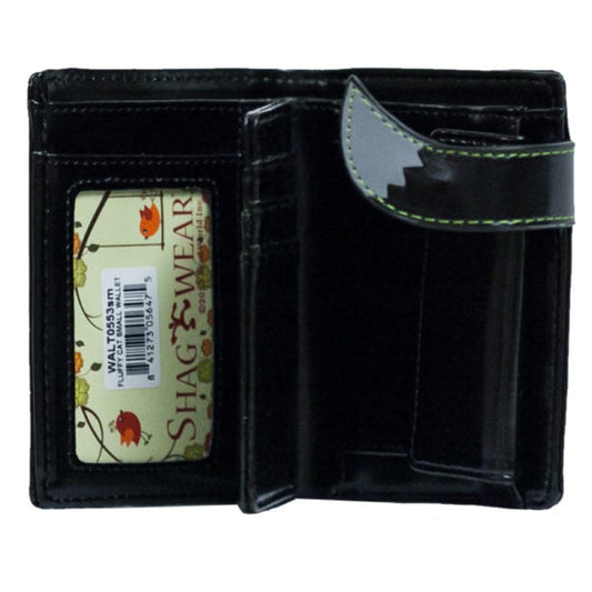 Cats Face Green Eyes – Black Small Wallet