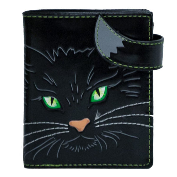 Cats Face Green Eyes Black Small Wallet Shagwear EU