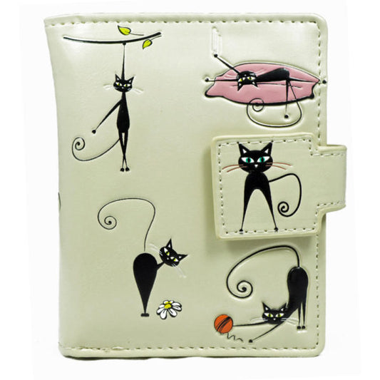 Crazy Cats – Beige Small Wallet