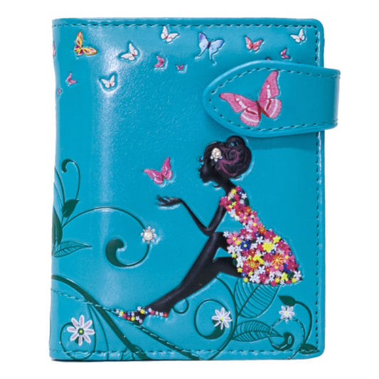 Butterfly Oasis – Teal Small Wallet