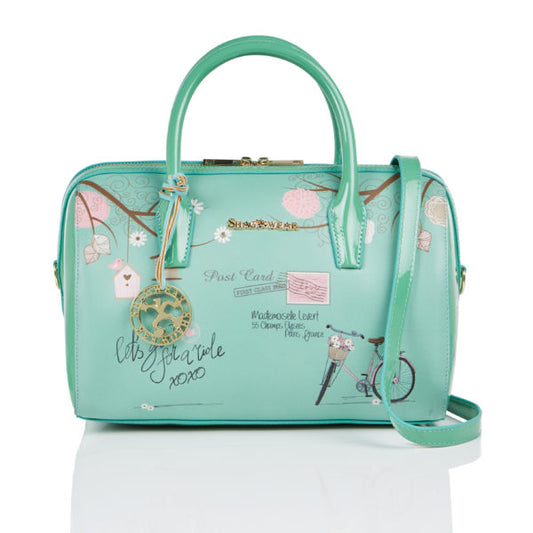 Vintage Postcard - Teal Handbag