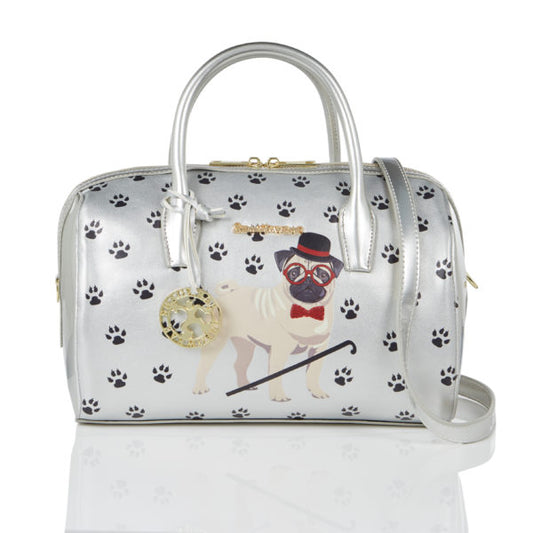 Pug Life - Silver Handbag