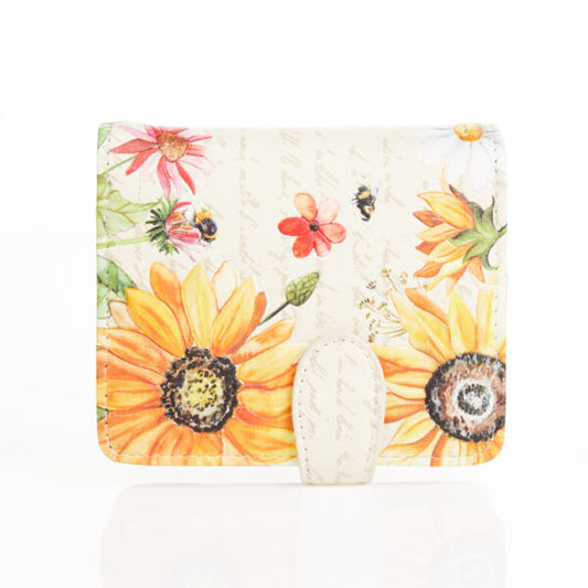 Shagwear Women Small Wallet Beige - Sunflower Design
