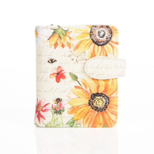 Shagwear Women Small Wallet Beige - Sunflower Design