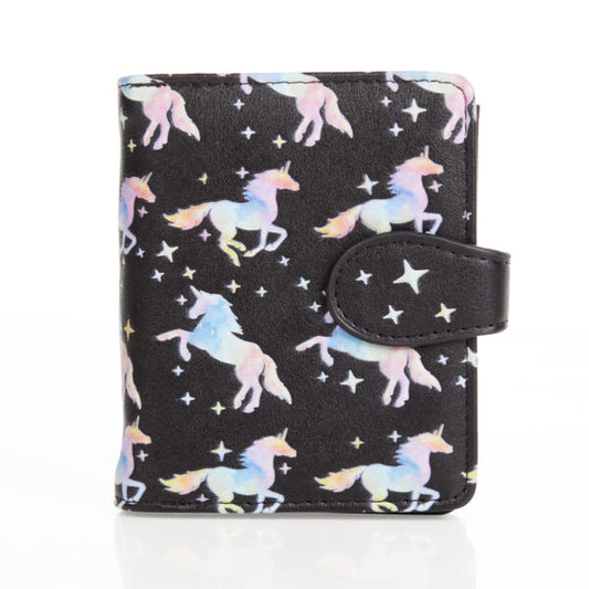 Shagwear Women Small Wallet Black - Unicorn Pattern