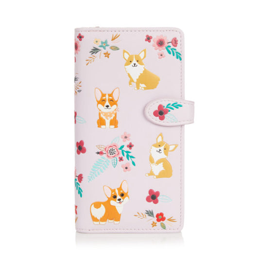 Corgi Pattern - Pink Large Wallet