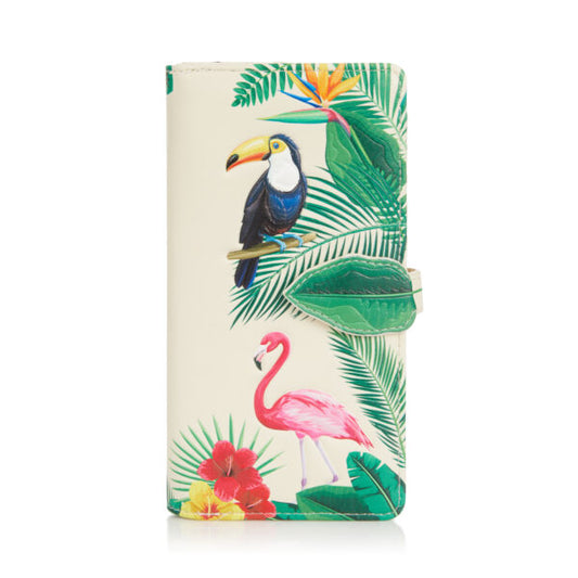 Tropical paradise - Beige Large Wallet