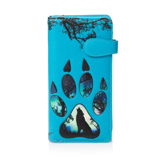 Wolf Paw - Teal Large Wallet
