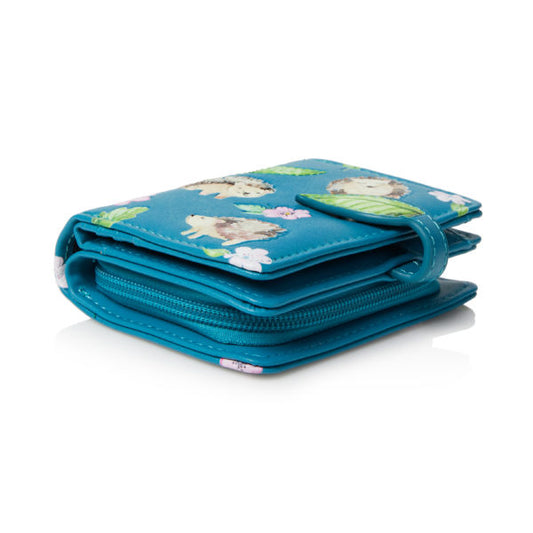 Hedgehog Family - Teal Small Wallet
