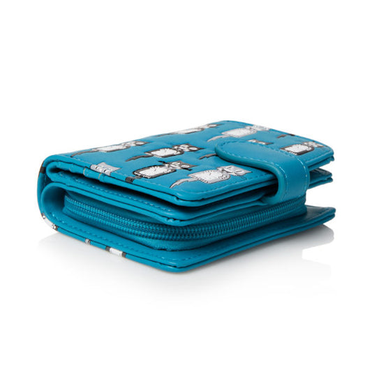 Cat Clocks - Teal Small Wallet