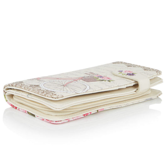 Paris Bicycle - Beige Large Wallet