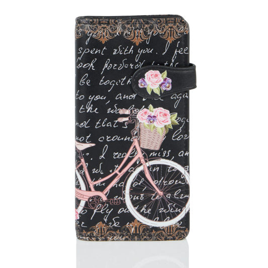 Paris Bicycle - Black Large Wallet