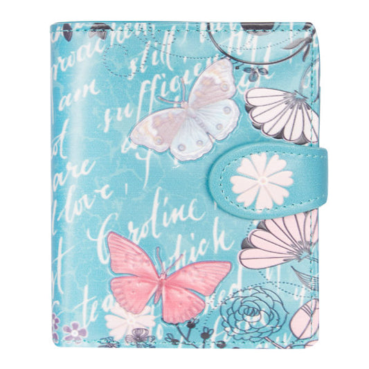 Shagwear Women Small Wallet Teal - Vintage Butterfly Design