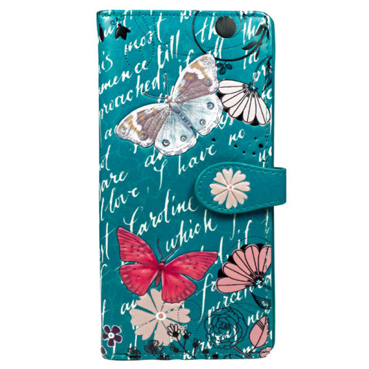 Butterfly – Teal Large Wallet