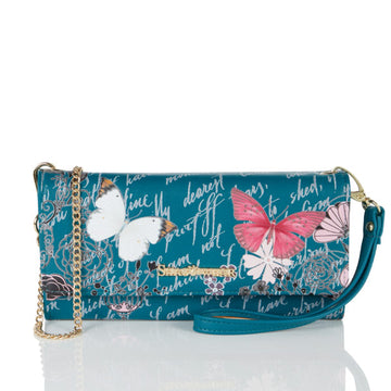 Vintage Butterfly - Teal Clutch Bag