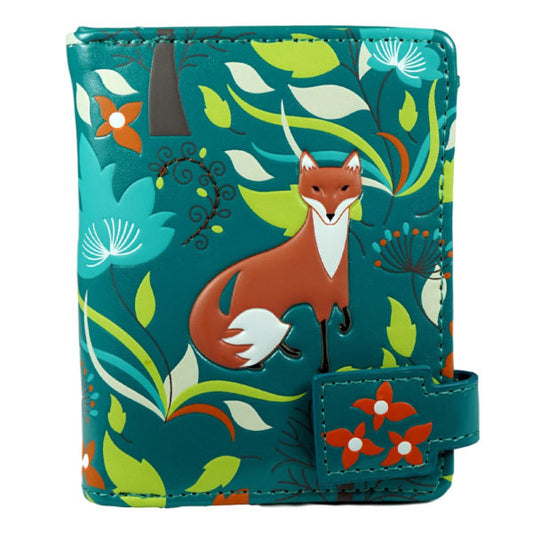 Forest Foxes – Teal Small Wallet