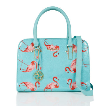 Flamingos - Mint Large Handbag