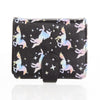 Shagwear Women Small Wallet Black - Unicorn Pattern