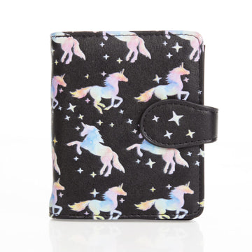 Shagwear Women Small Wallet Black - Unicorn Pattern