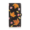 Maple Leaf Pattern - Black Large Wallet