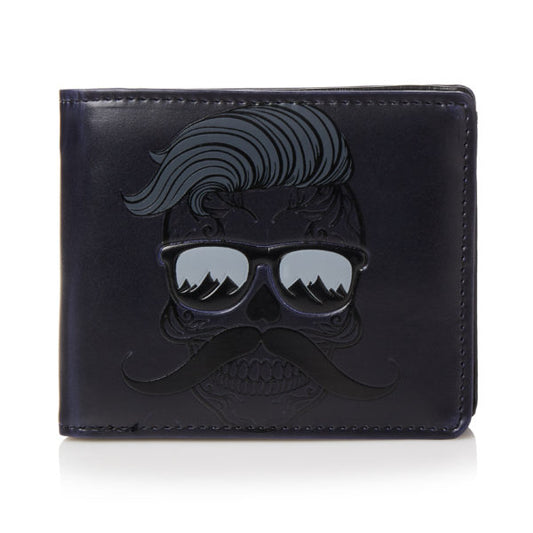 Hipster Sugarskull - Dark Blue Wallet