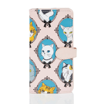 Cat Cameo - Pink Large Wallet