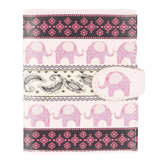 Shagwear Women Small Wallet Pink - Tribal Elephant Pattern