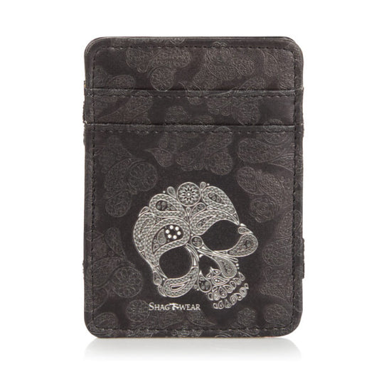 Shagwear Mens Trick Wallet Abstract skull - Black