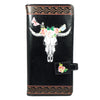 Bull Horns with Butterflies – Black Large Wallet