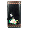 Bull Horns with Butterflies – Black Large Wallet