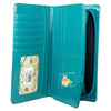 Bull Horns With Butterflies – Teal Large Wallet