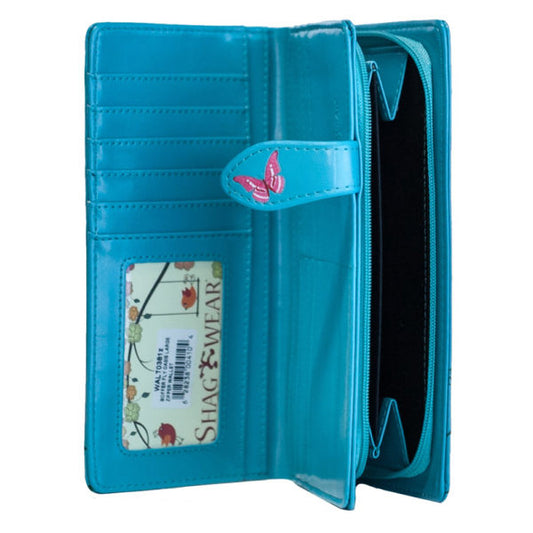 Butter Fly Oasis – Teal Large Wallet