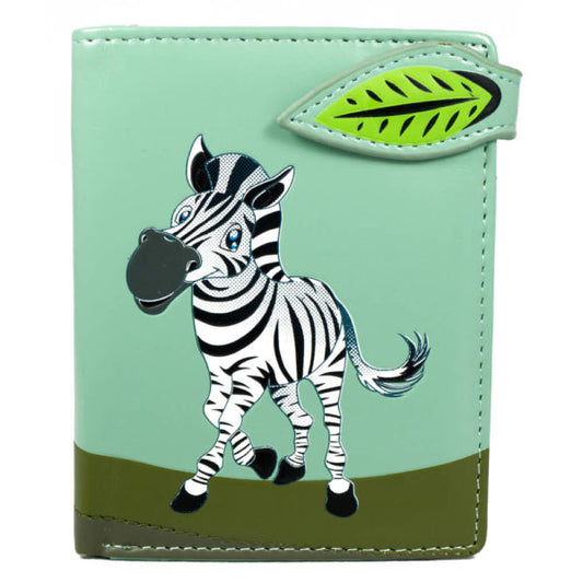 Shagwear Women Small Wallet Teal - Zebra Design